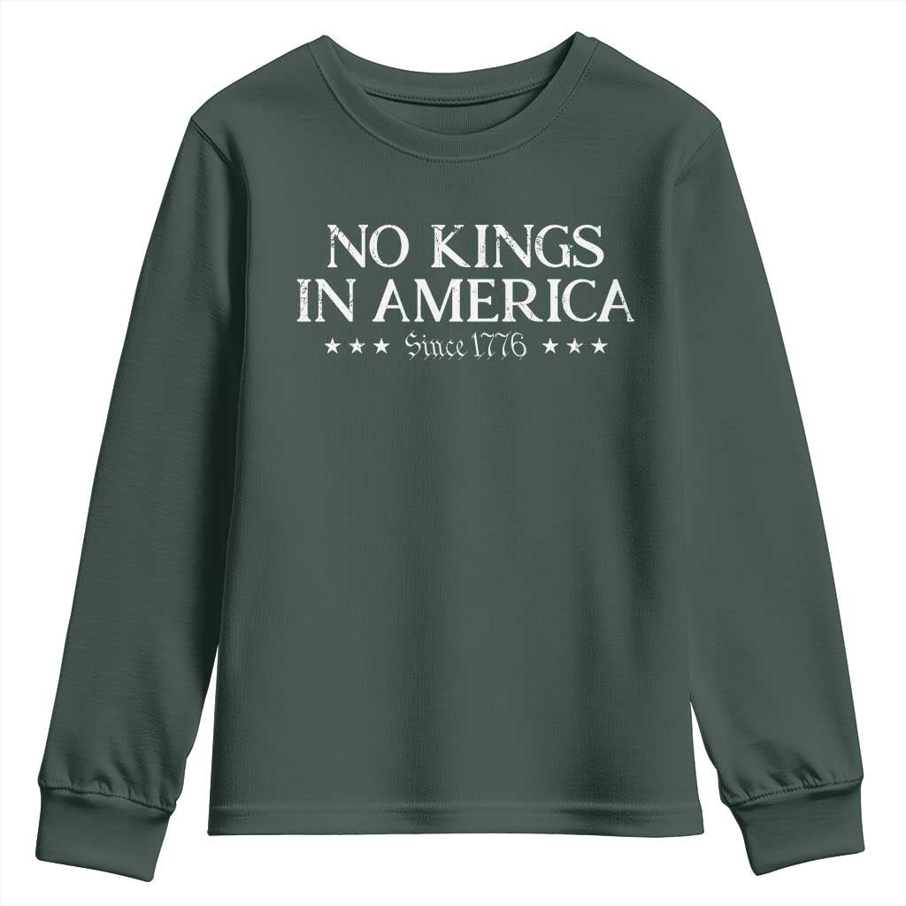 No Kings In America Since 1776 Youth Sweatshirt Vintage Star