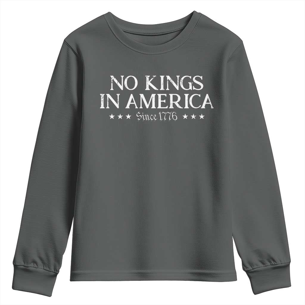 No Kings In America Since 1776 Youth Sweatshirt Vintage Star