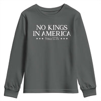 No Kings In America Since 1776 Youth Sweatshirt Vintage Star