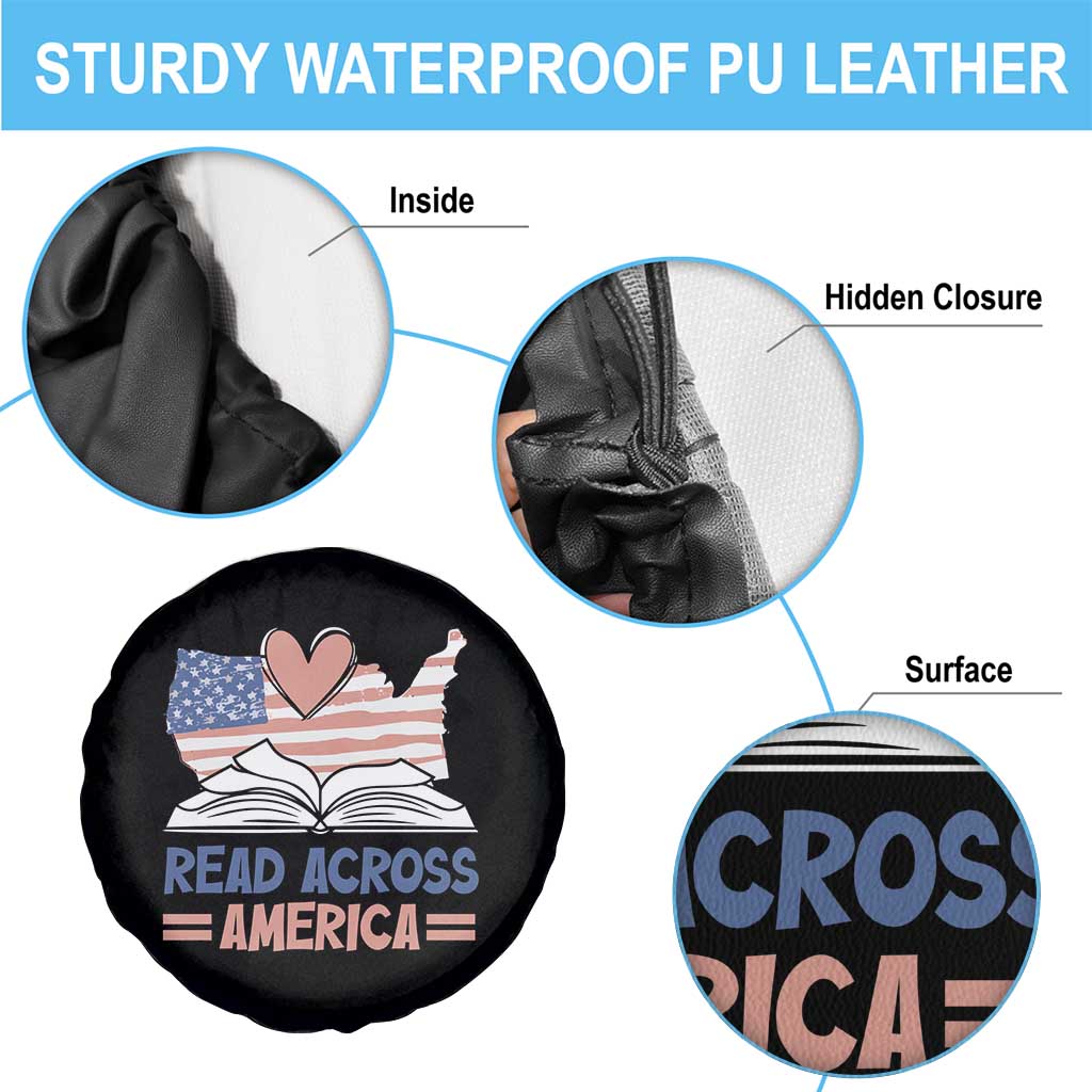 Funny National Reading Month Books Readers Spare Tire Cover Reading Across America Teacher American Flag