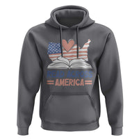 Funny National Reading Month Books Readers Hoodie Reading Across America Teacher American Flag