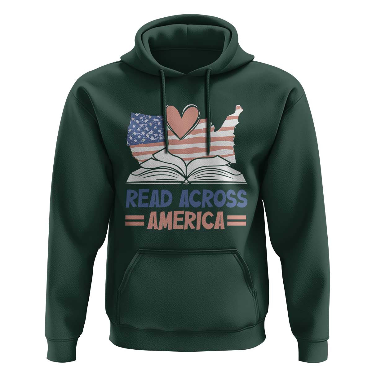 Funny National Reading Month Books Readers Hoodie Reading Across America Teacher American Flag