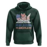 Funny National Reading Month Books Readers Hoodie Reading Across America Teacher American Flag