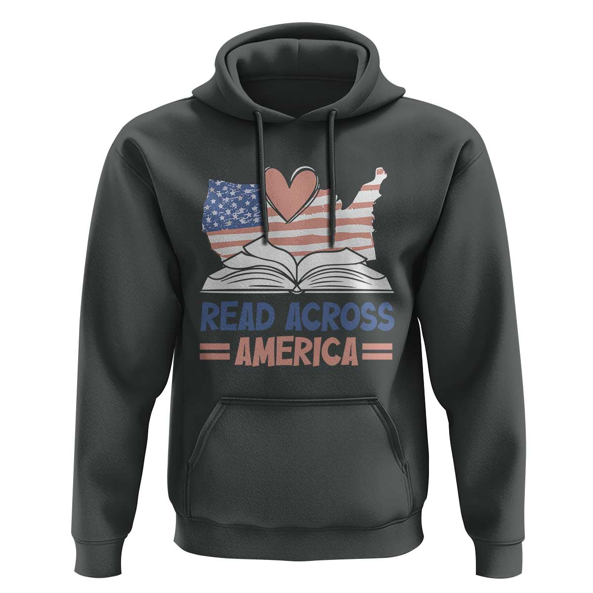 Funny National Reading Month Books Readers Hoodie Reading Across America Teacher American Flag