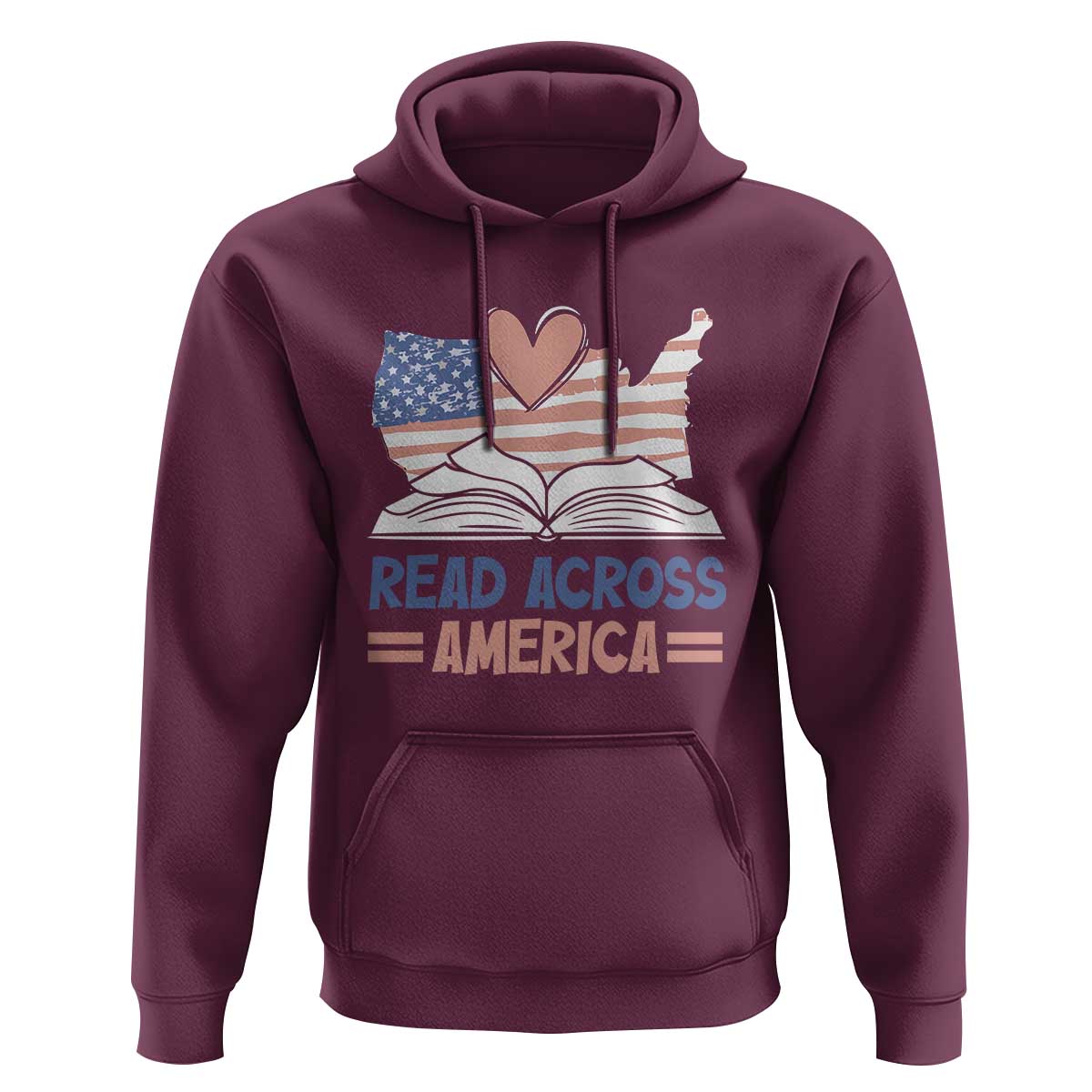 Funny National Reading Month Books Readers Hoodie Reading Across America Teacher American Flag