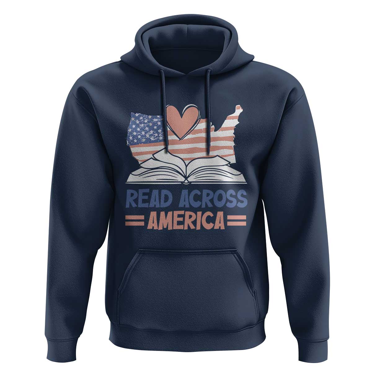 Funny National Reading Month Books Readers Hoodie Reading Across America Teacher American Flag