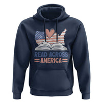 Funny National Reading Month Books Readers Hoodie Reading Across America Teacher American Flag