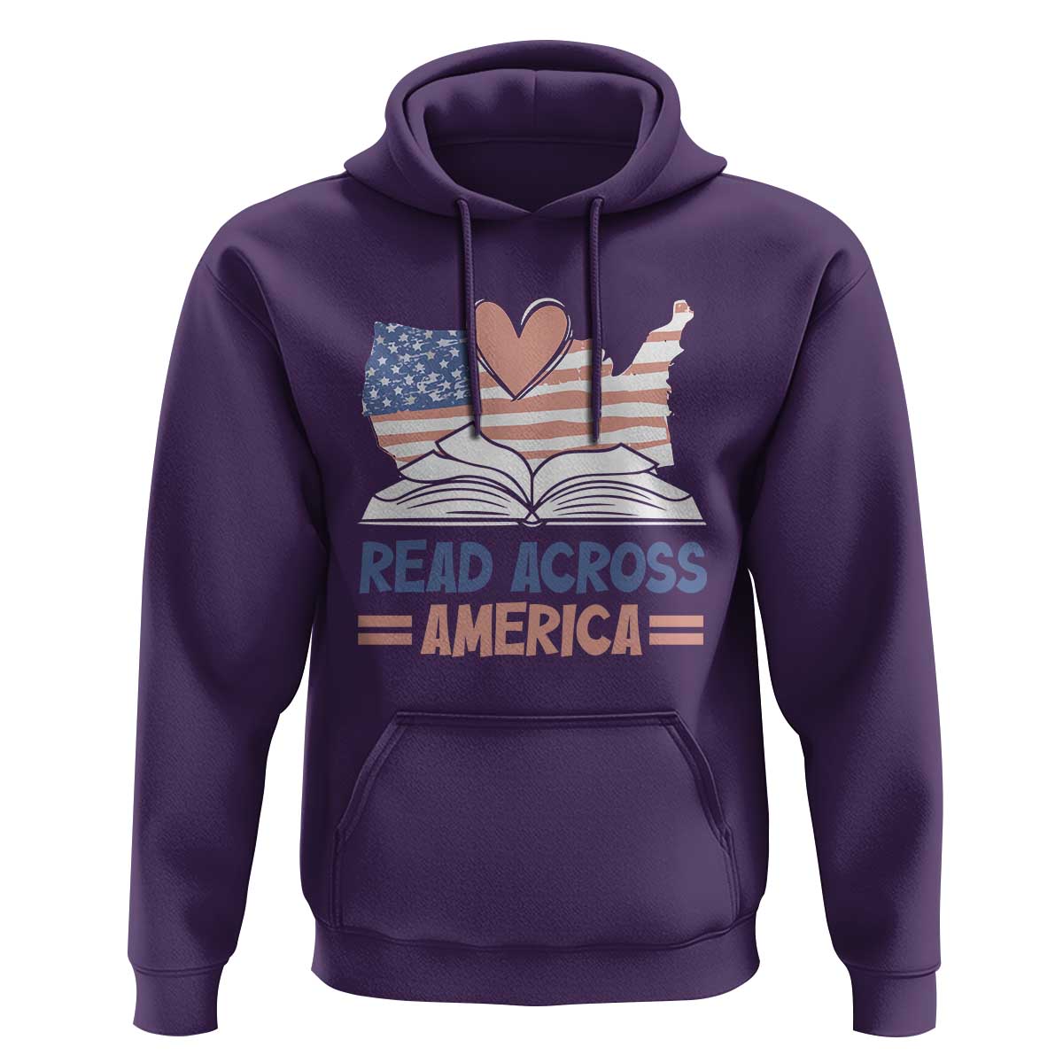 Funny National Reading Month Books Readers Hoodie Reading Across America Teacher American Flag