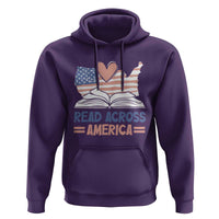 Funny National Reading Month Books Readers Hoodie Reading Across America Teacher American Flag