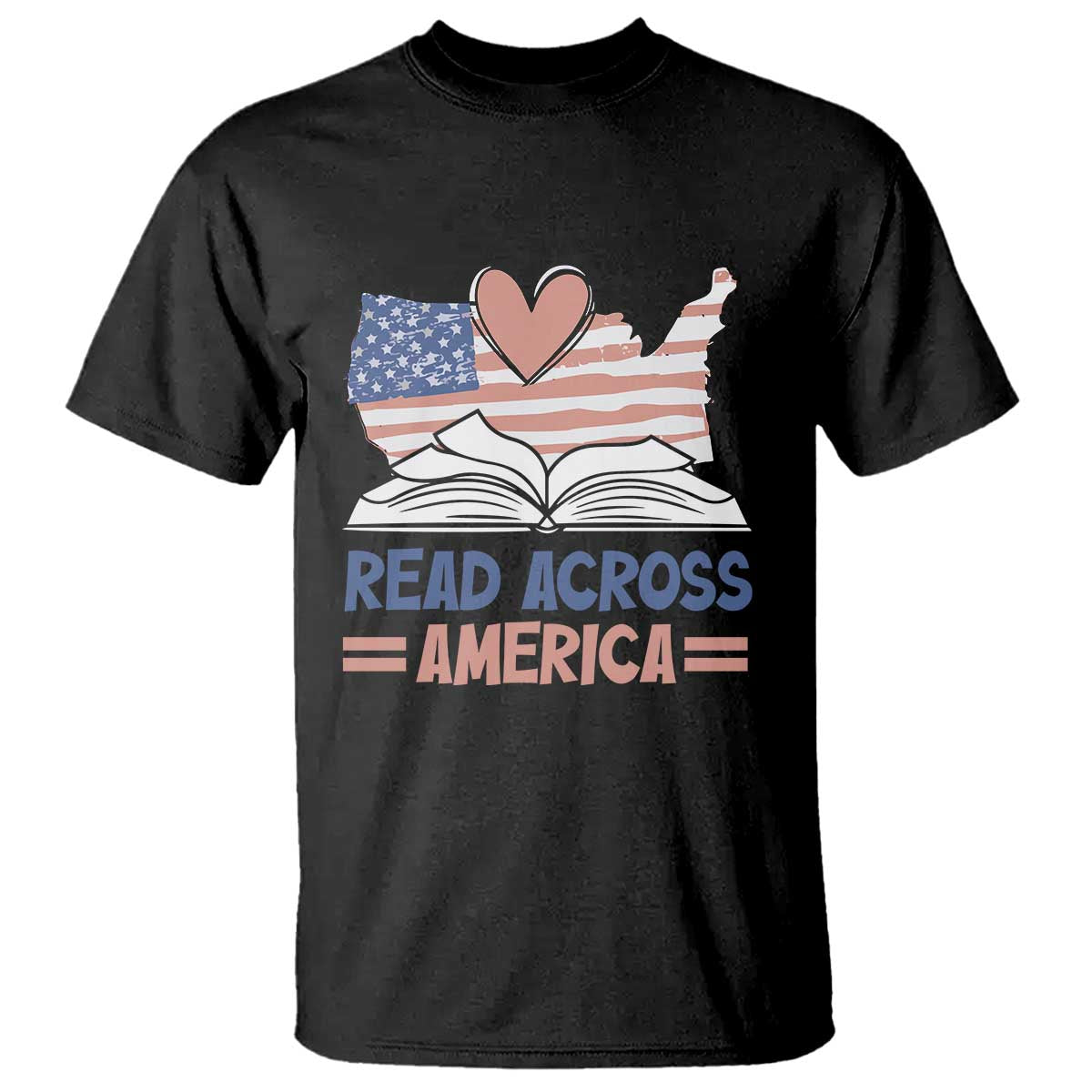 Funny National Reading Month Books Readers T Shirt Reading Across America Teacher American Flag