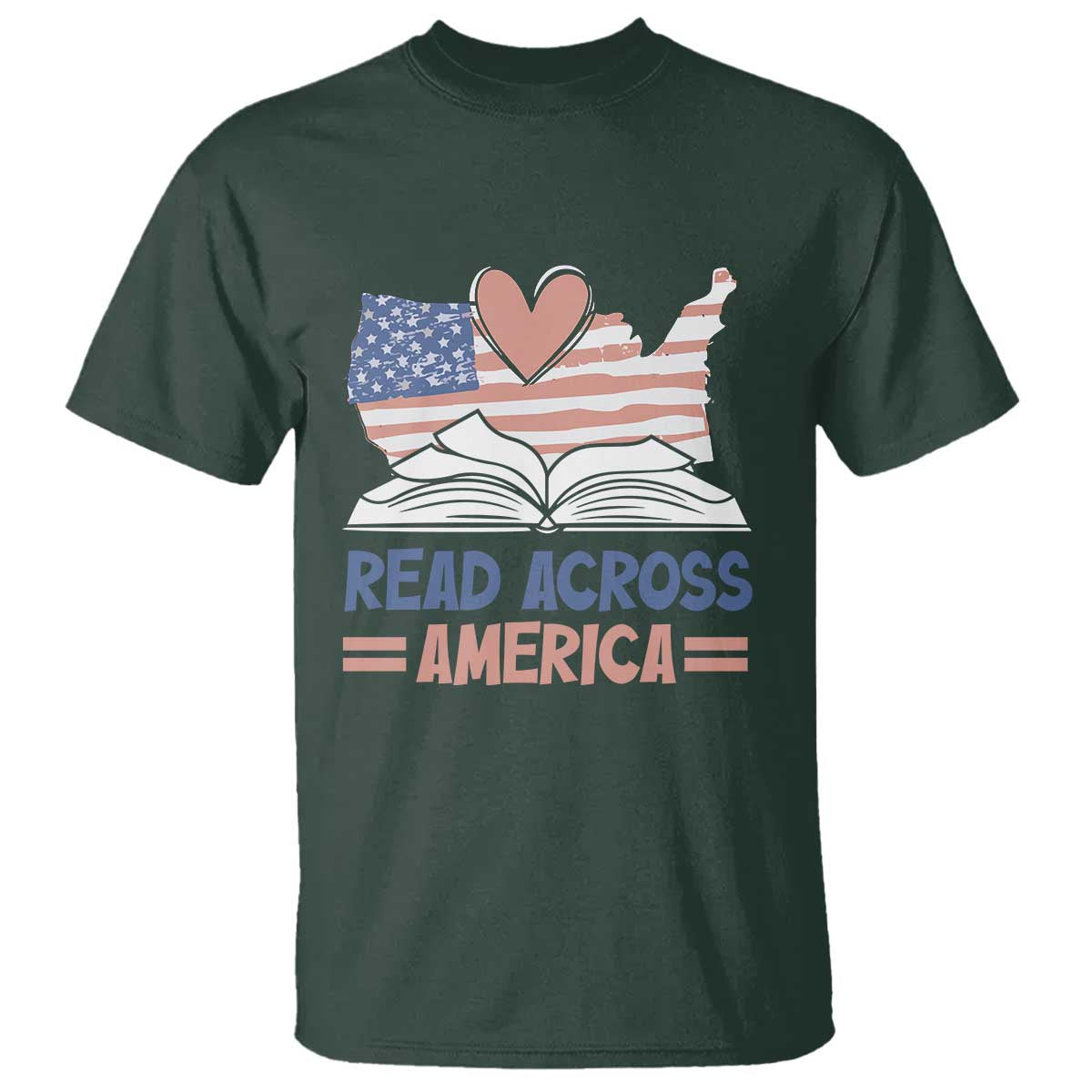 Funny National Reading Month Books Readers T Shirt Reading Across America Teacher American Flag