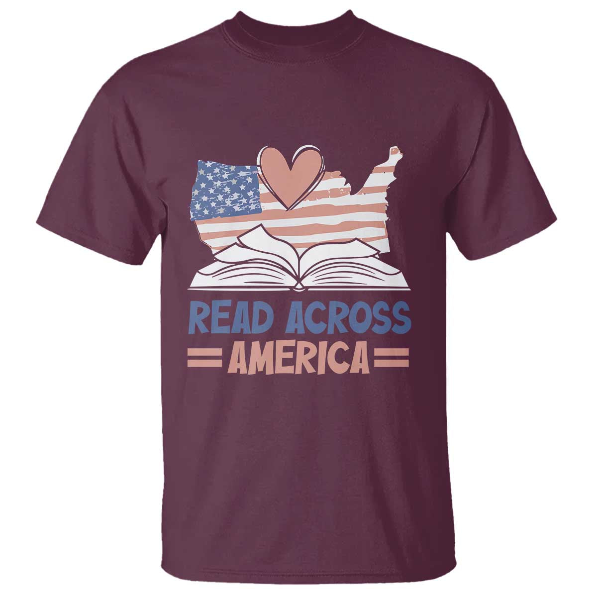 Funny National Reading Month Books Readers T Shirt Reading Across America Teacher American Flag
