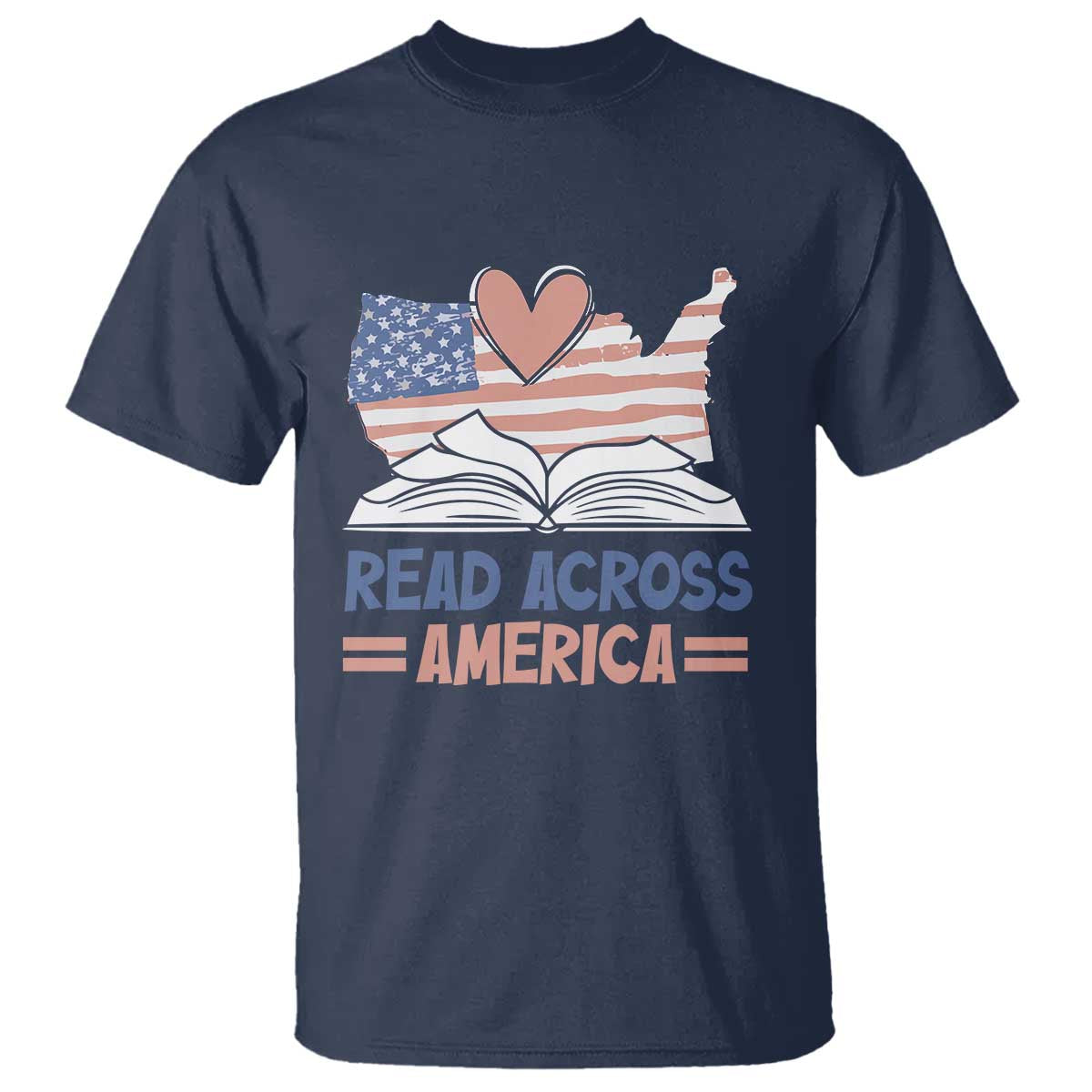 Funny National Reading Month Books Readers T Shirt Reading Across America Teacher American Flag