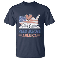 Funny National Reading Month Books Readers T Shirt Reading Across America Teacher American Flag