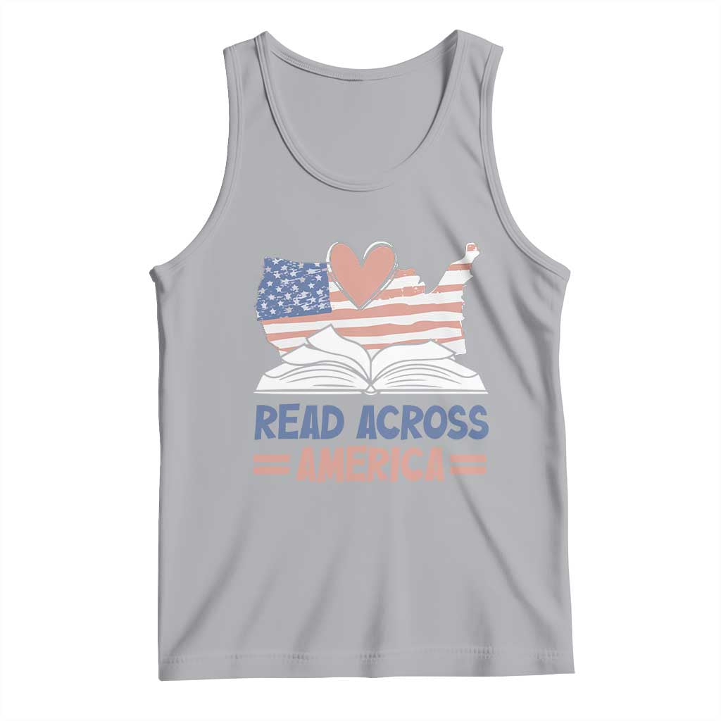 Funny National Reading Month Books Readers Tank Top Reading Across America Teacher American Flag