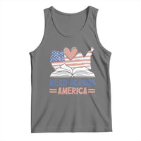 Funny National Reading Month Books Readers Tank Top Reading Across America Teacher American Flag