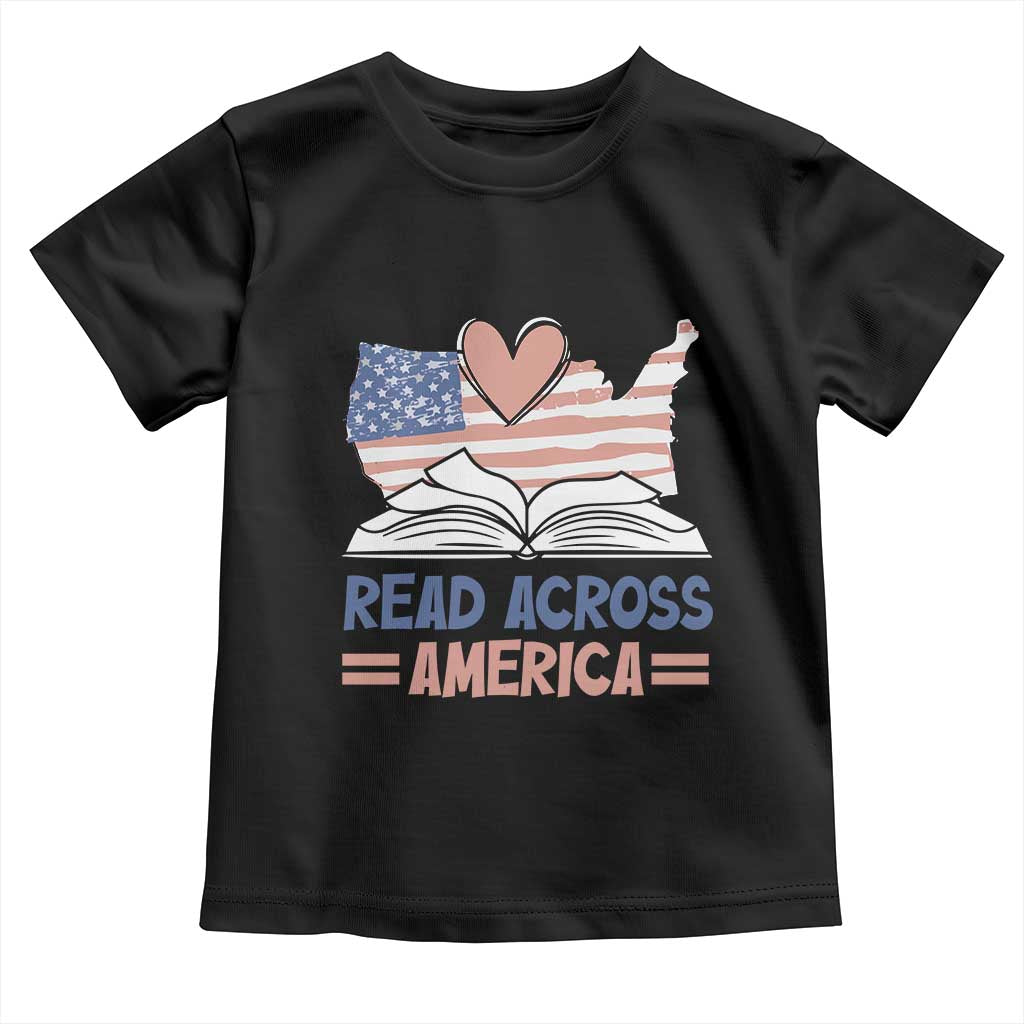 Funny National Reading Month Books Readers Toddler T Shirt Reading Across America Teacher American Flag