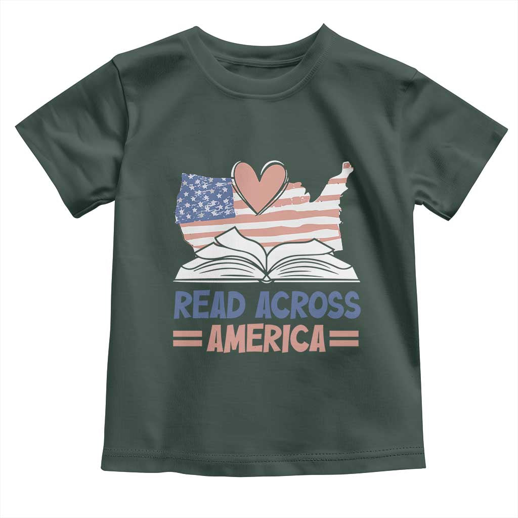 Funny National Reading Month Books Readers Toddler T Shirt Reading Across America Teacher American Flag