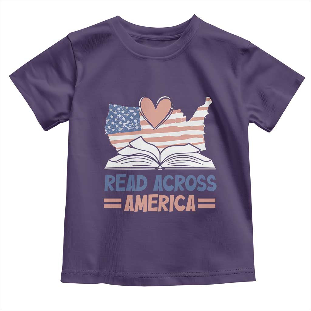 Funny National Reading Month Books Readers Toddler T Shirt Reading Across America Teacher American Flag