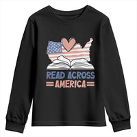 Funny National Reading Month Books Readers Youth Sweatshirt Reading Across America Teacher American Flag