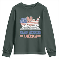 Funny National Reading Month Books Readers Youth Sweatshirt Reading Across America Teacher American Flag