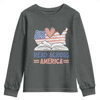 Funny National Reading Month Books Readers Youth Sweatshirt Reading Across America Teacher American Flag