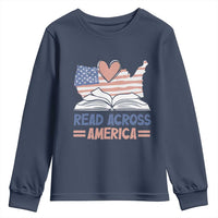 Funny National Reading Month Books Readers Youth Sweatshirt Reading Across America Teacher American Flag