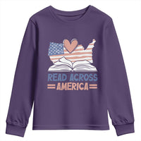Funny National Reading Month Books Readers Youth Sweatshirt Reading Across America Teacher American Flag
