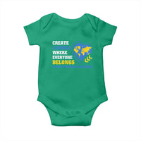 Down Syndrome Awareness Baby Onesie Create A World Where Everyone Belongs Heart