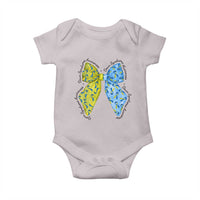 Down Syndrome Awareness Coquette Bow Ribbon Baby Onesie