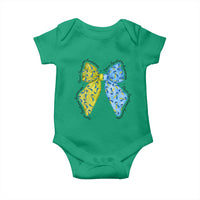 Down Syndrome Awareness Coquette Bow Ribbon Baby Onesie