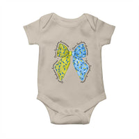 Down Syndrome Awareness Coquette Bow Ribbon Baby Onesie