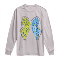Down Syndrome Awareness Coquette Bow Ribbon Long Sleeve Shirt