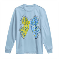 Down Syndrome Awareness Coquette Bow Ribbon Long Sleeve Shirt