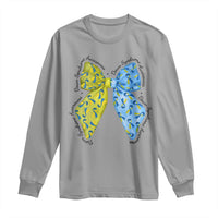 Down Syndrome Awareness Coquette Bow Ribbon Long Sleeve Shirt