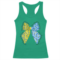 Down Syndrome Awareness Coquette Bow Ribbon Racerback Tank Top