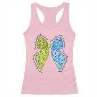 Down Syndrome Awareness Coquette Bow Ribbon Racerback Tank Top