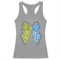 Down Syndrome Awareness Coquette Bow Ribbon Racerback Tank Top
