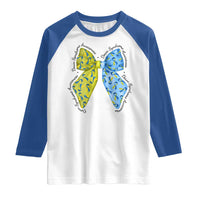 Down Syndrome Awareness Coquette Bow Ribbon Raglan Shirt