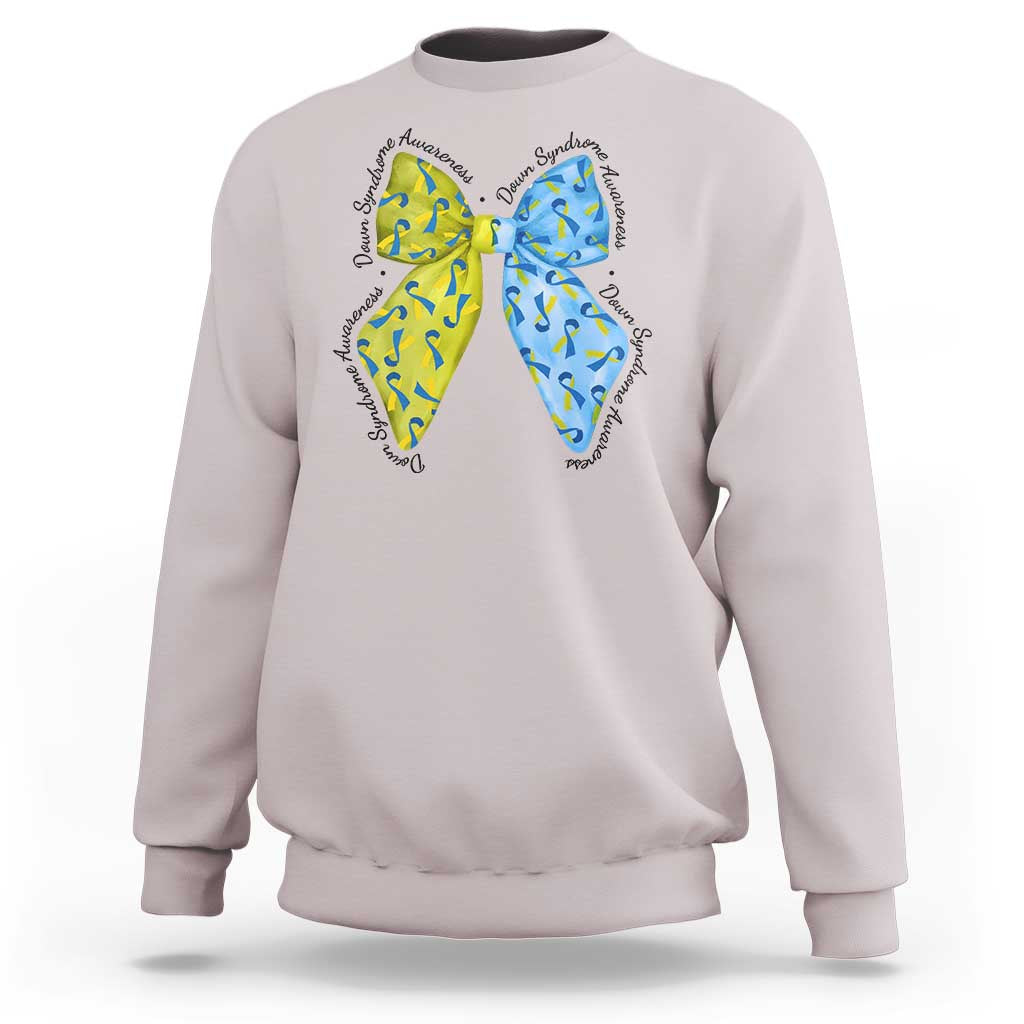 Down Syndrome Awareness Coquette Bow Ribbon Sweatshirt