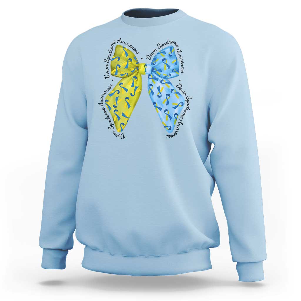 Down Syndrome Awareness Coquette Bow Ribbon Sweatshirt