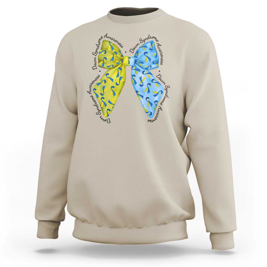 Down Syndrome Awareness Coquette Bow Ribbon Sweatshirt