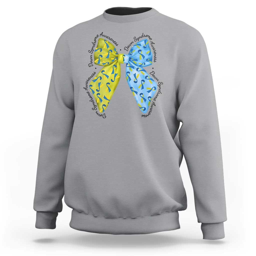 Down Syndrome Awareness Coquette Bow Ribbon Sweatshirt