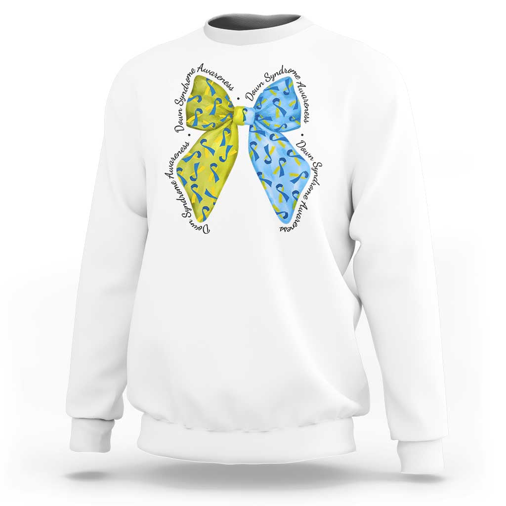 Down Syndrome Awareness Coquette Bow Ribbon Sweatshirt