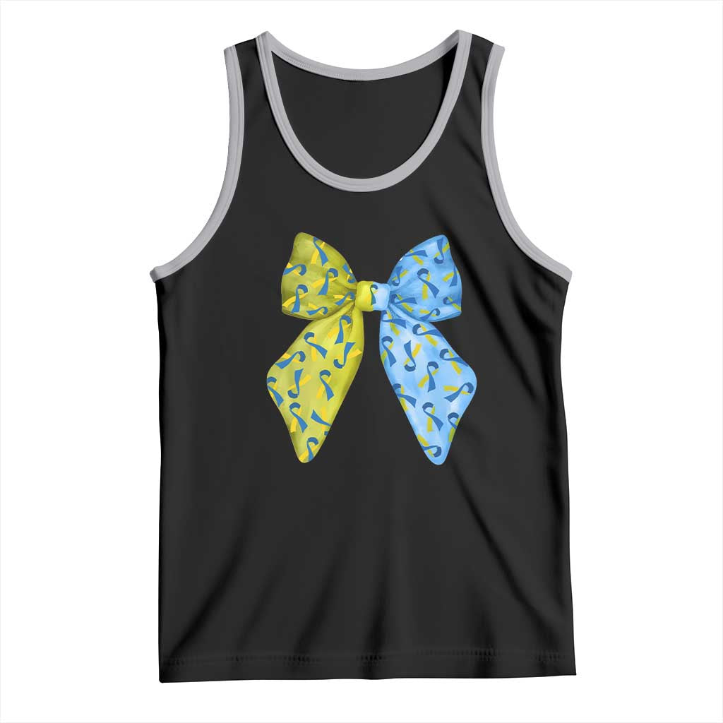 Down Syndrome Awareness Coquette Bow Ribbon Tank Top