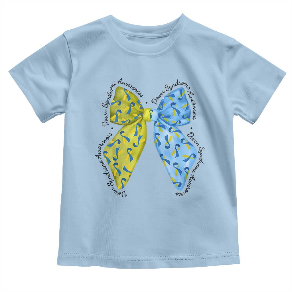 Down Syndrome Awareness Coquette Bow Ribbon Toddler T Shirt
