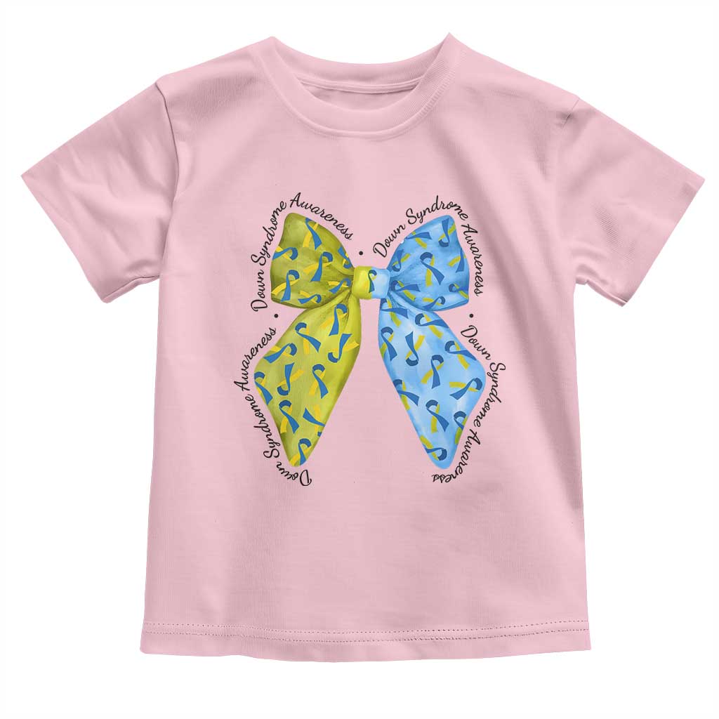 Down Syndrome Awareness Coquette Bow Ribbon Toddler T Shirt