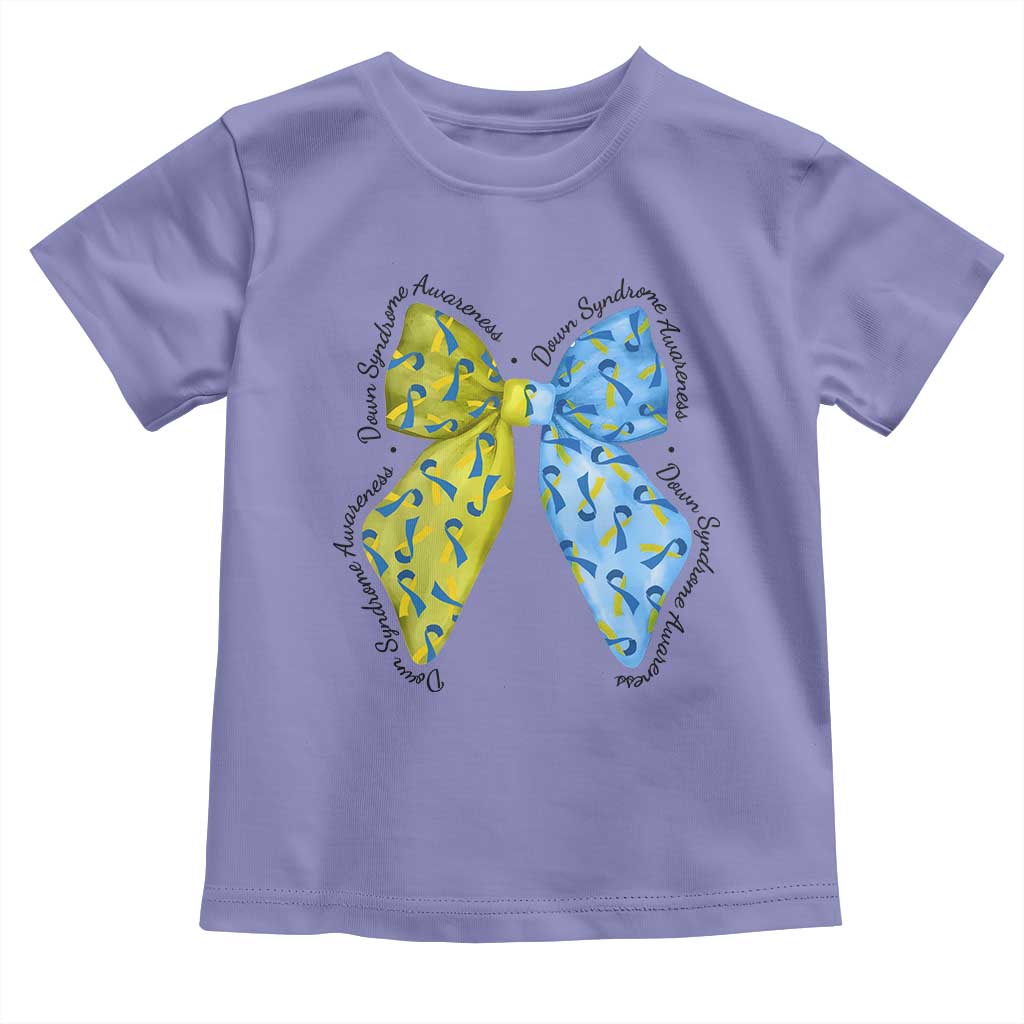 Down Syndrome Awareness Coquette Bow Ribbon Toddler T Shirt