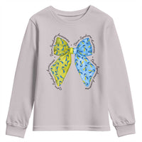 Down Syndrome Awareness Coquette Bow Ribbon Youth Sweatshirt
