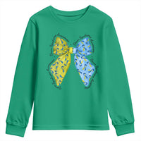 Down Syndrome Awareness Coquette Bow Ribbon Youth Sweatshirt